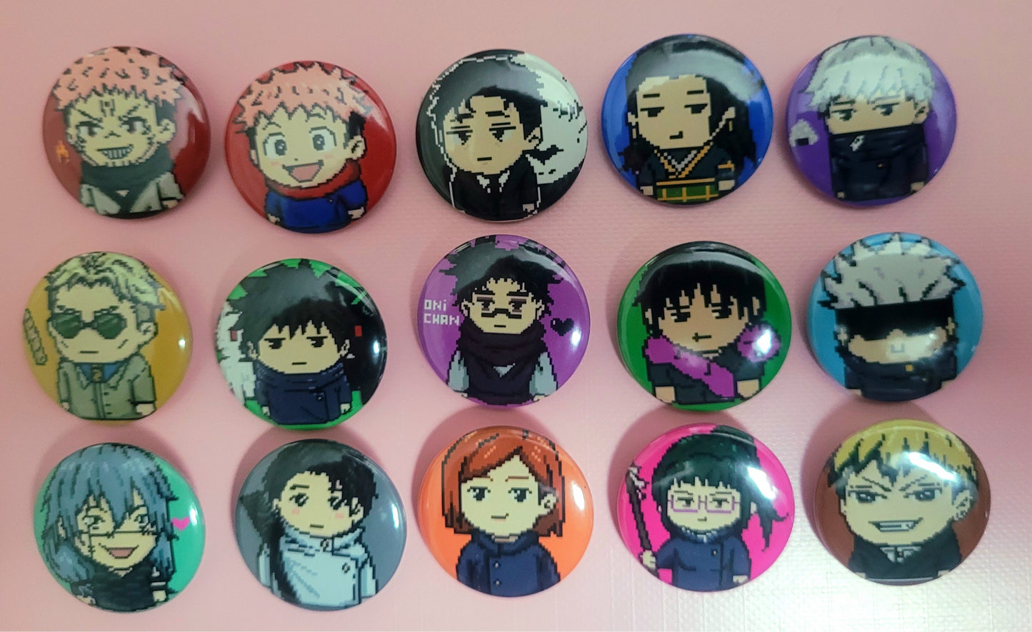 JJK Pixel Mini Pin Buttons [SET OF 4]